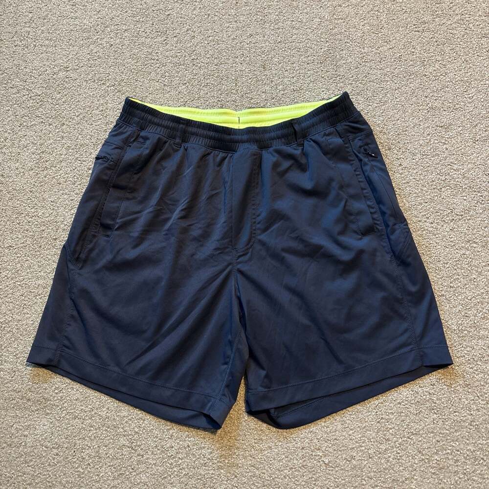 Bird Dogs Boom For Your Boomstick Navy Blue Lined Shorts Mens Sz Large 7.5” In